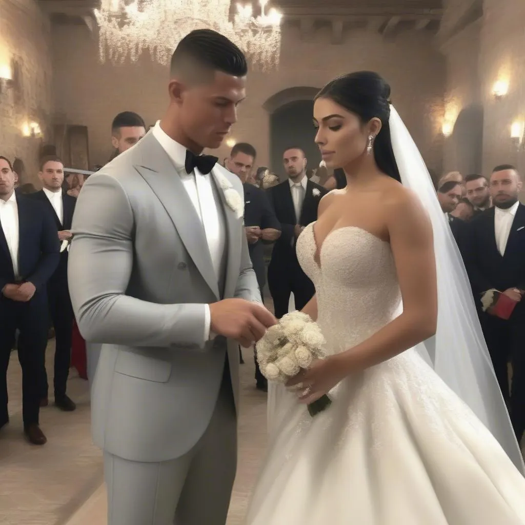 Ronaldo và Georgina Rodriguez trong đám cưới