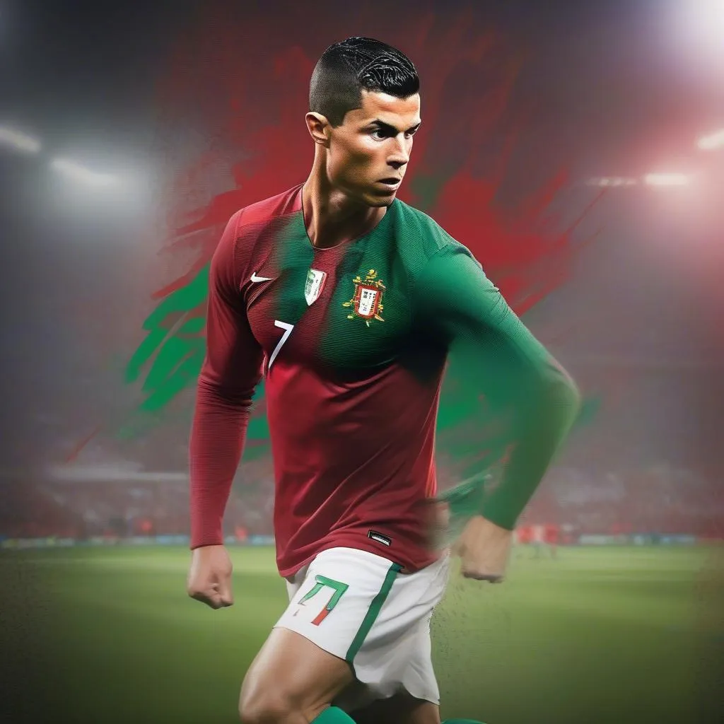 Decal dán tường Ronaldo chân dung - Toát lên vẻ quyến rũ của "CR7"