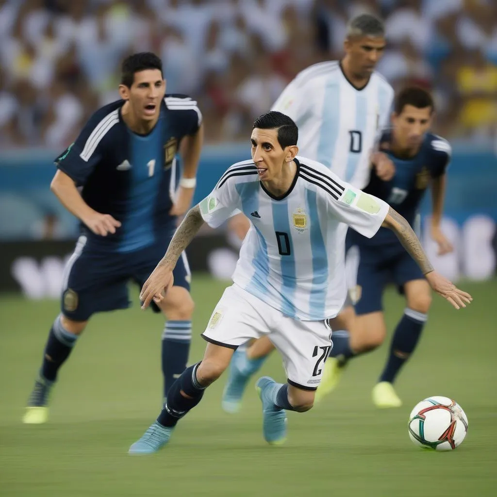 Di Maria troll Ronaldo và Messi trong trận đấu