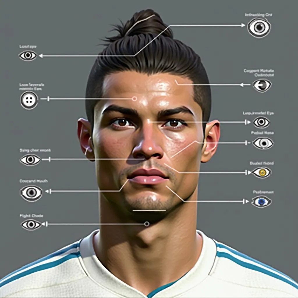 Điều chỉnh khuôn mặt Ronaldo trong PES