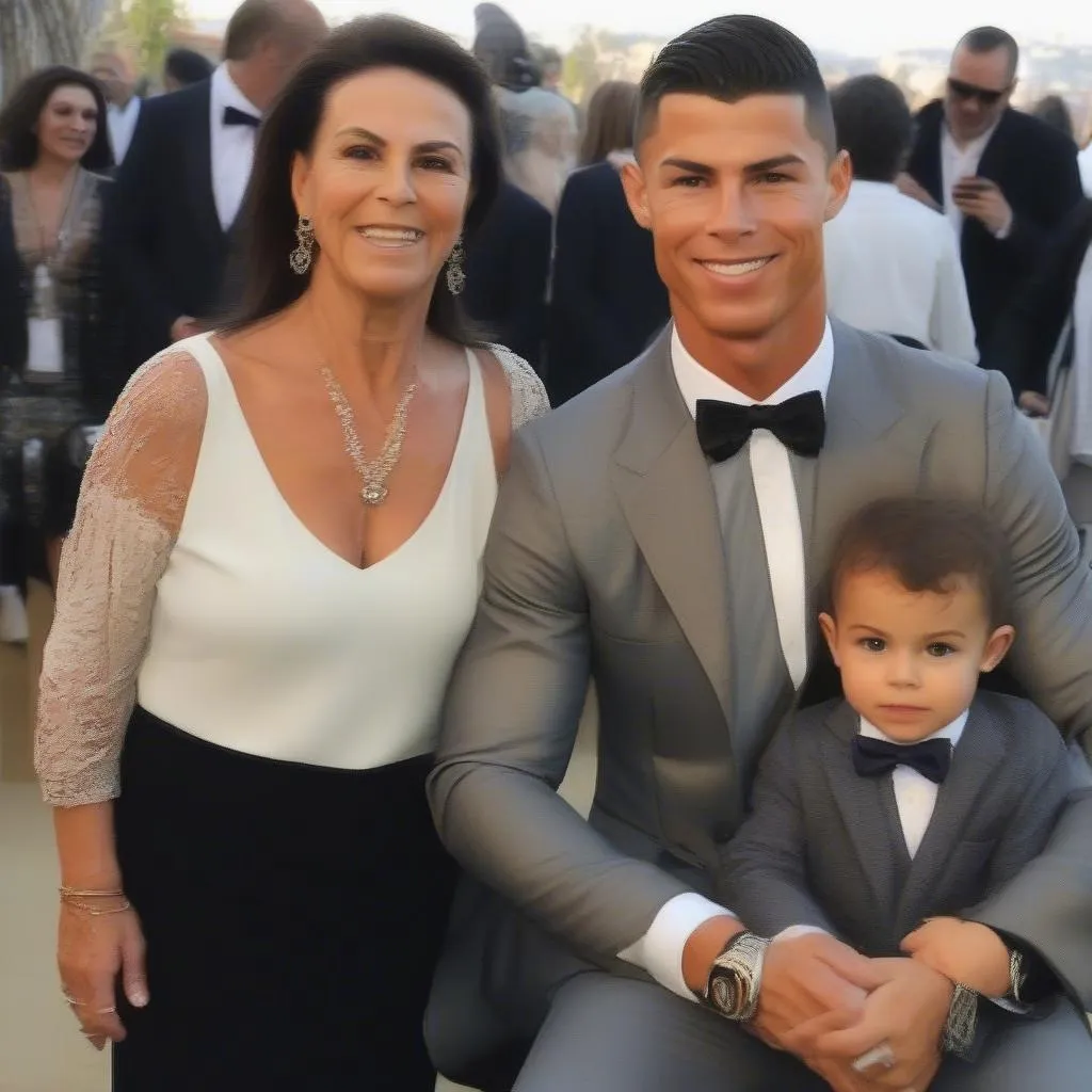 Dolores Aveiro và con trai, Cristiano Ronaldo, trong một sự kiện