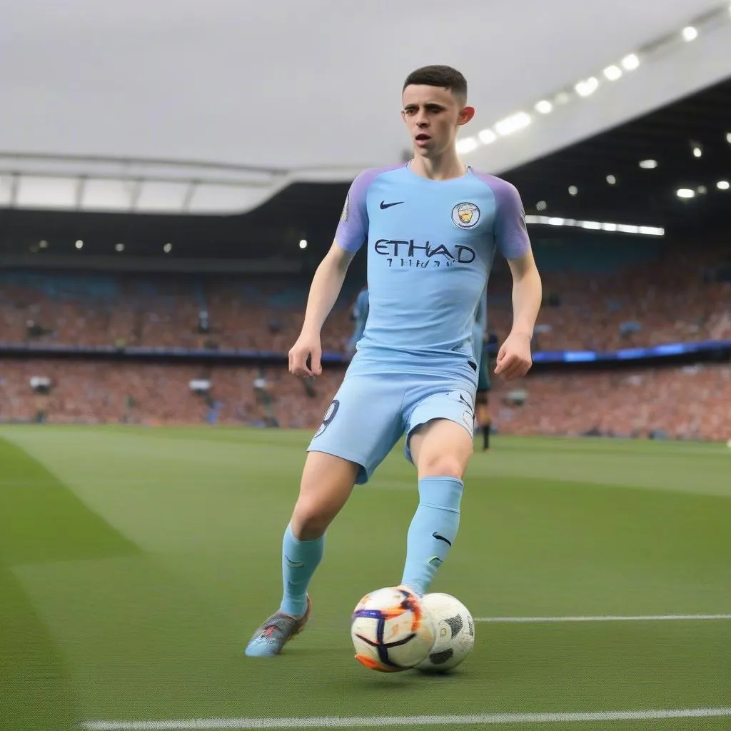 Phil Foden, một tiền vệ tấn công tài năng của Manchester City, được xem là một trong những cầu thủ trẻ triển vọng nhất thế giới