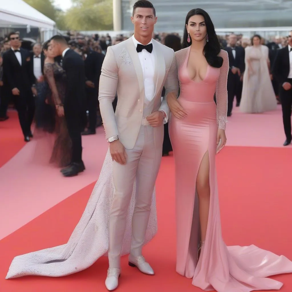 Georgina Rodriguez và Cristiano Ronaldo xuất hiện trên thảm đỏ