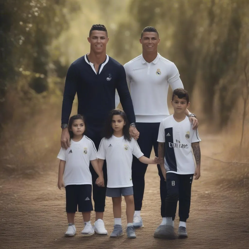 Hình ảnh Ronaldo bên vợ và các con