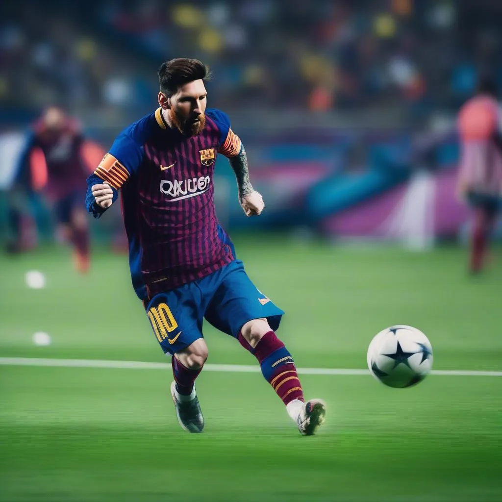 Hình nền đẹp Lionel Messi thi đấu