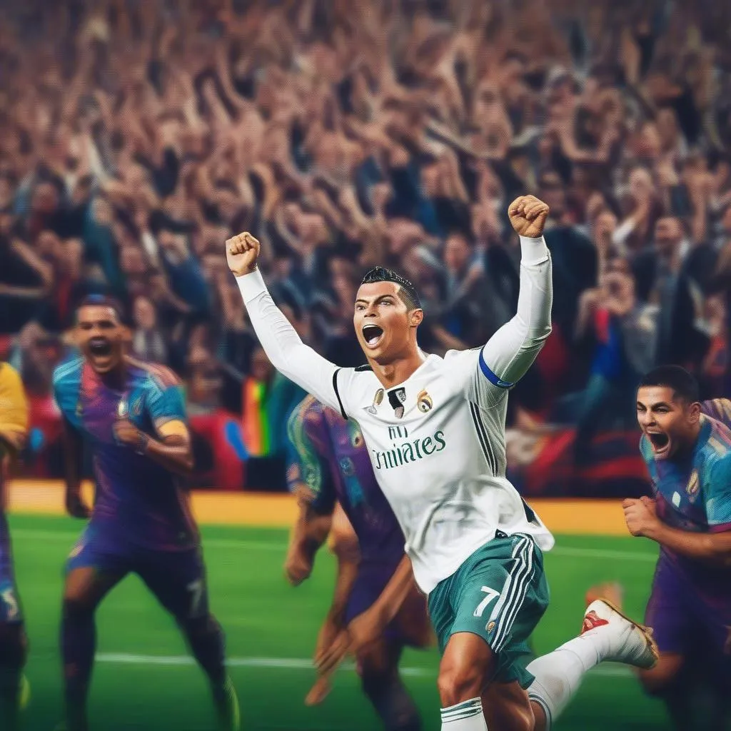 Hình nền Cristiano Ronaldo đẹp khi ghi bàn