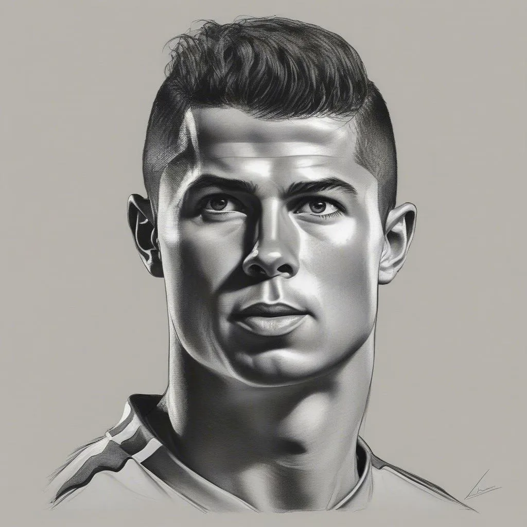 Bức tranh Ronaldo thể hiện thần thái