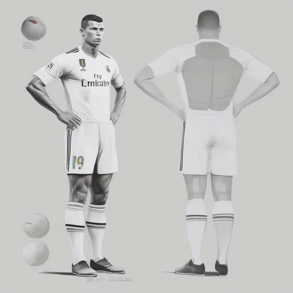 Vẽ tỉ lệ cơ thể Ronaldo