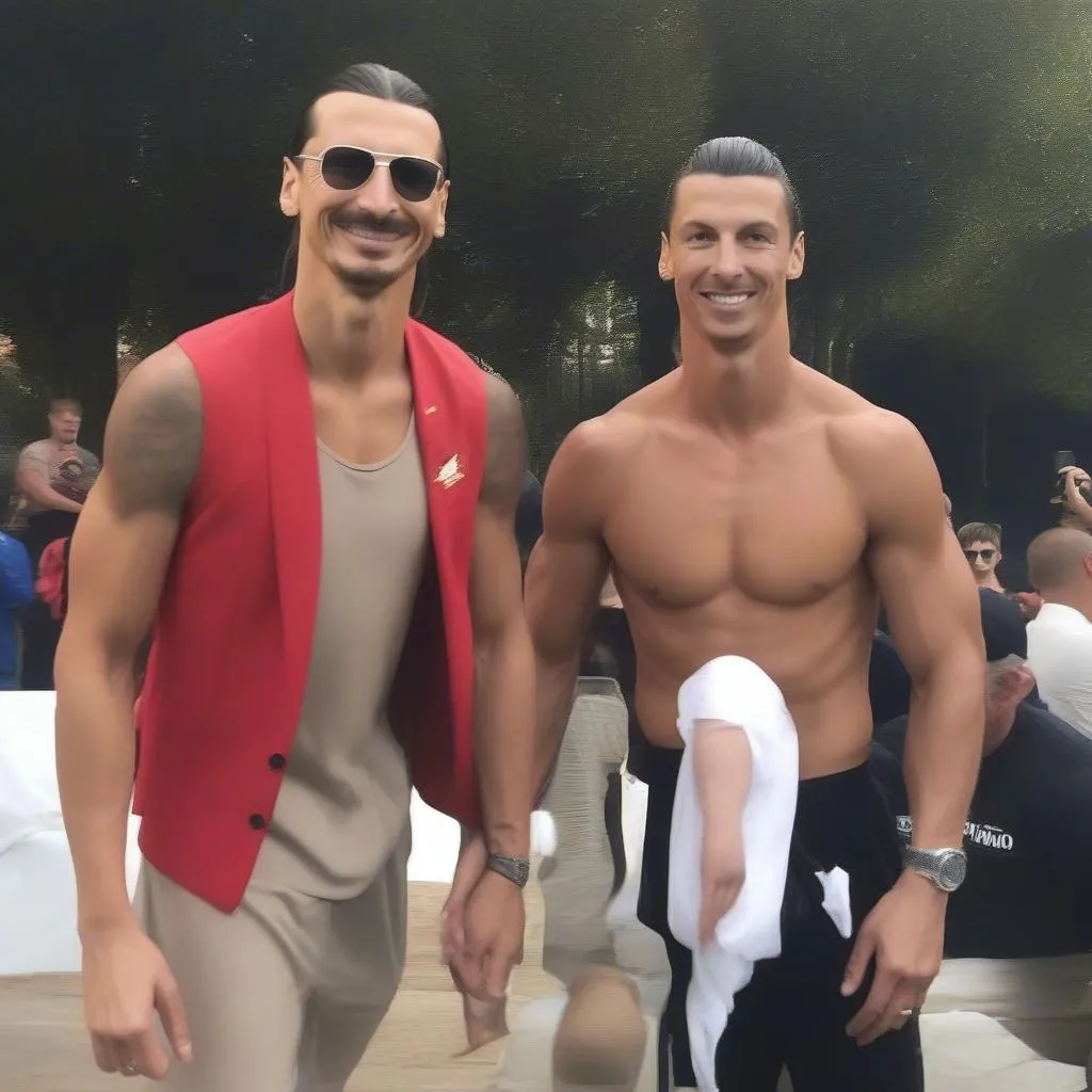 Ibrahimovic và Ronaldo cùng tham gia hoạt động từ thiện