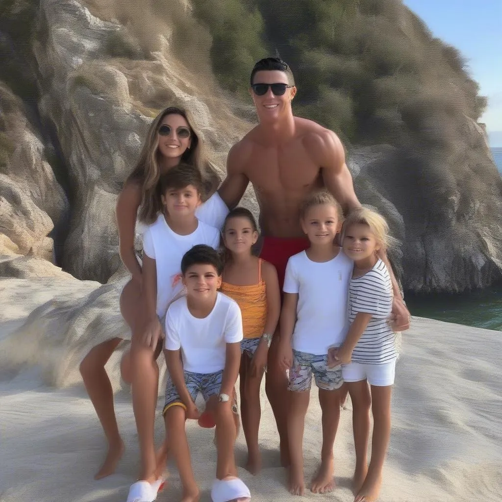 Cristiano Ronaldo Jr. cùng gia đình du lịch