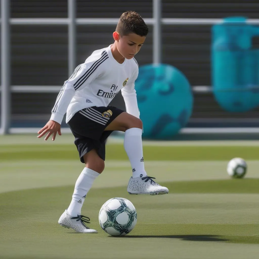 Cristiano Ronaldo Jr. theo học tại học viện bóng đá Real Madrid