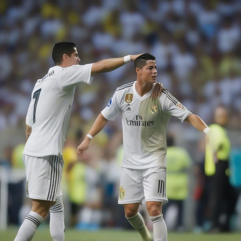 James Rodriguez và Ronaldo cùng thi đấu trong một trận đấu bóng đá