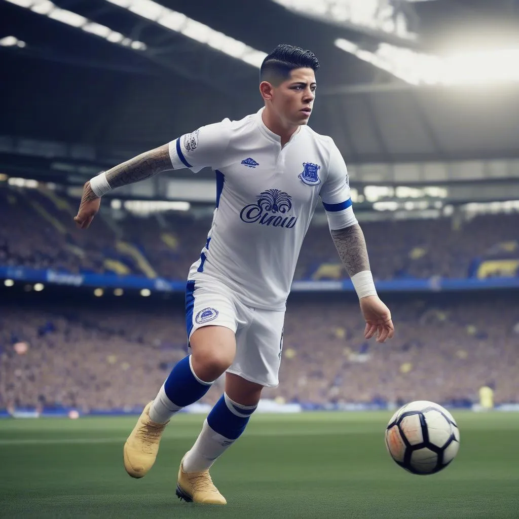 Hình ảnh James Rodriguez trong màu áo Everton