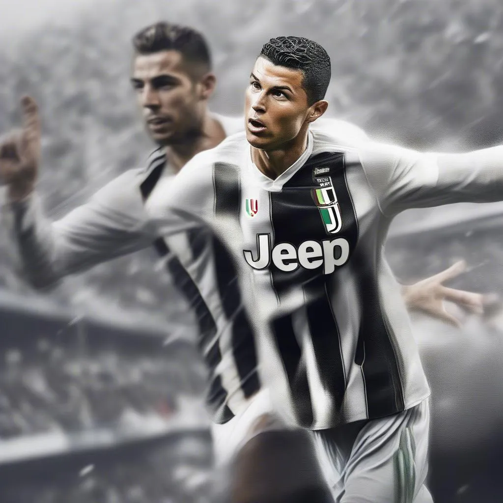 Ảnh Ronaldo Juventus size 3000 x 6000 px ghi bàn đẹp mắt