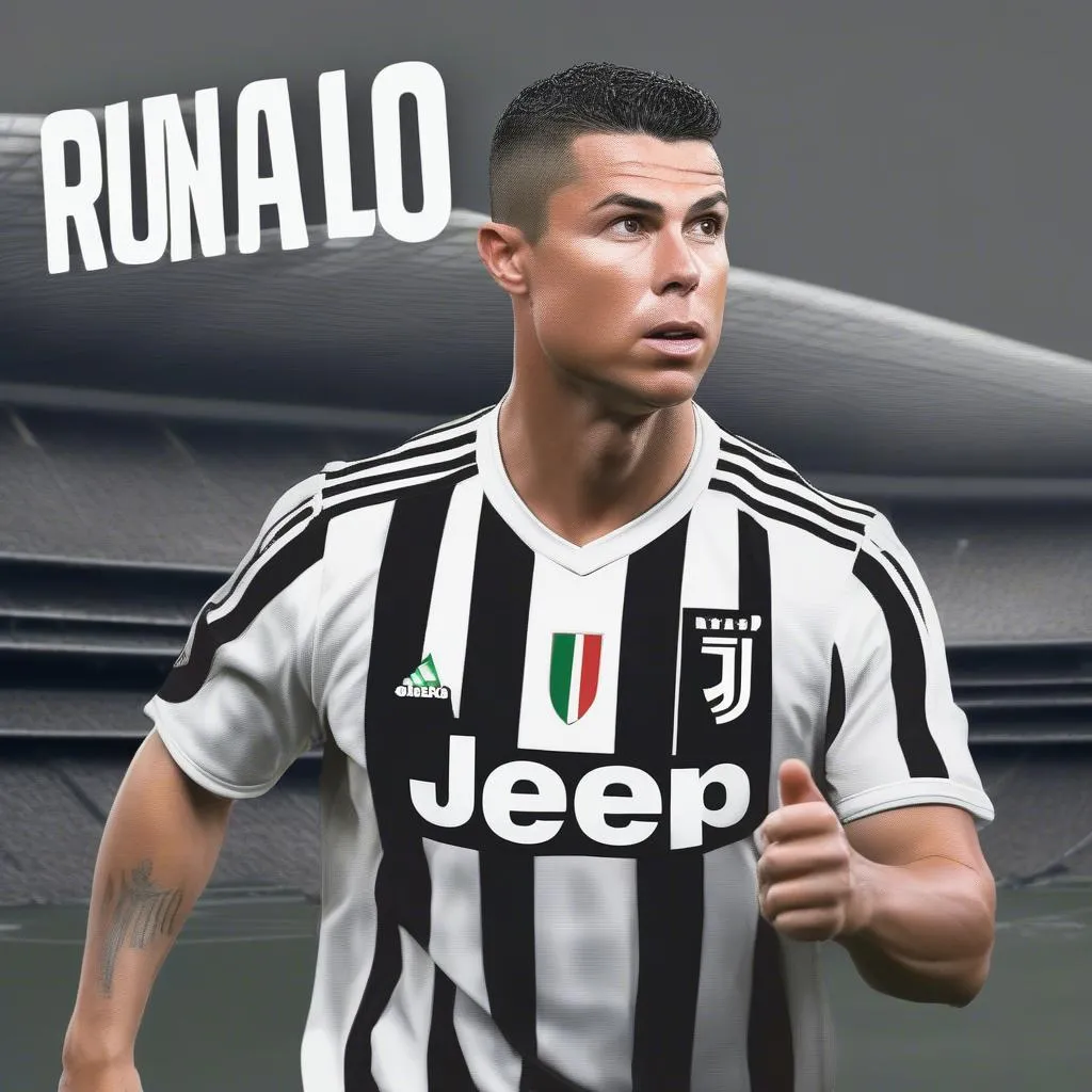 Hình ảnh Ronaldo trong màu áo Juventus, khẳng định vị thế của anh trong lịch sử bóng đá thế giới