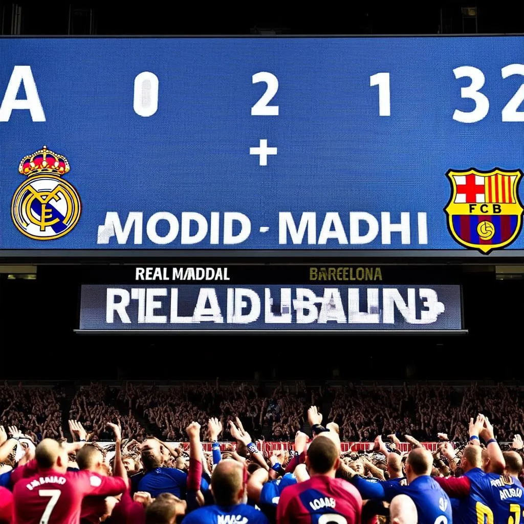 Kết quả trận đấu giữa Real và Barca