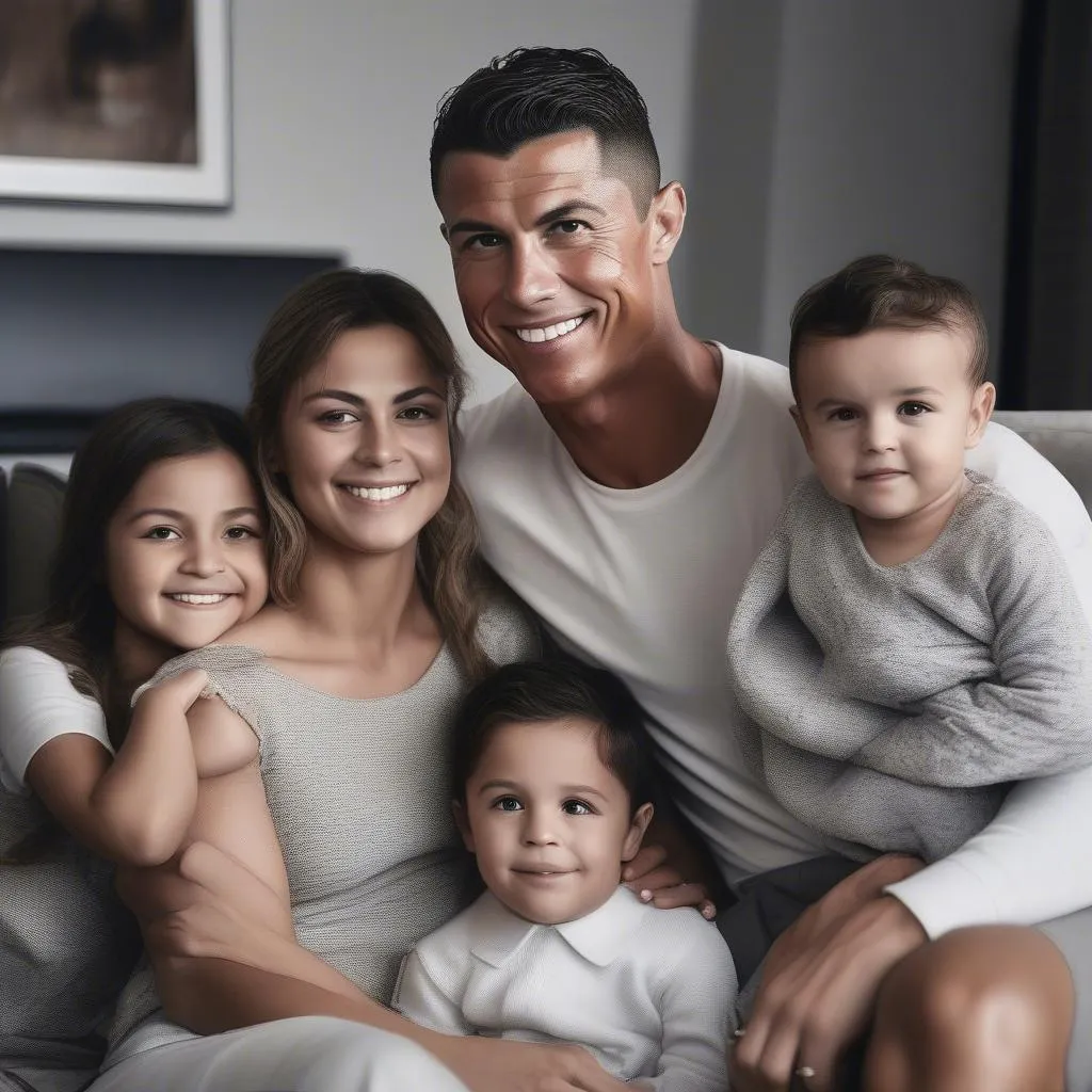 Khung Ảnh Ronaldo Cùng Gia Đình: Gia Đình Là Vạn Sự