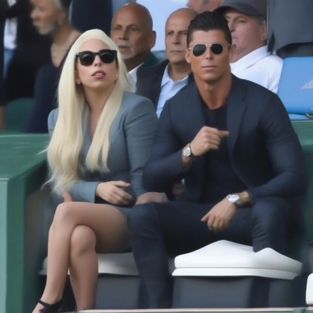 Lady Gaga và Cristiano Ronaldo gặp gỡ tại trận đấu bóng đá