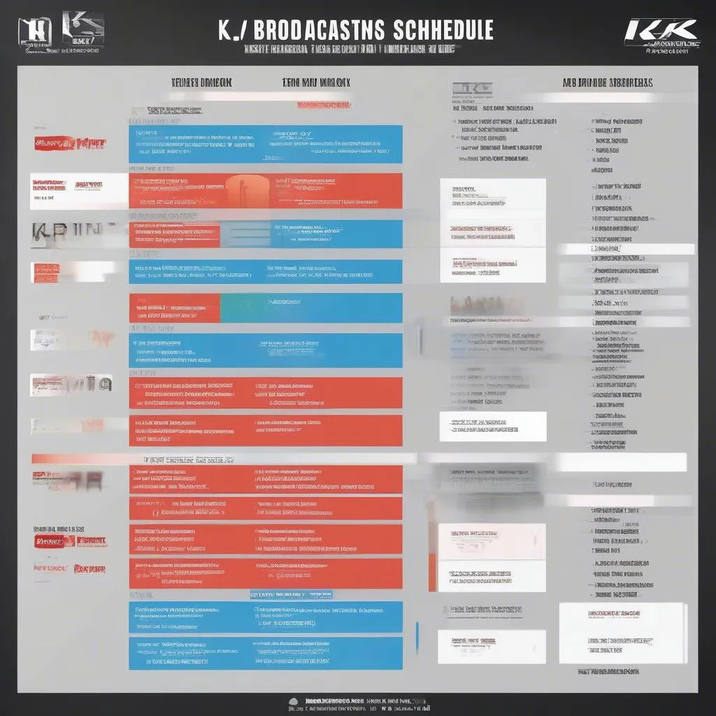 Hình ảnh minh họa cho lịch phát sóng kênh K+, với logo của K+ và các trận đấu hấp dẫn