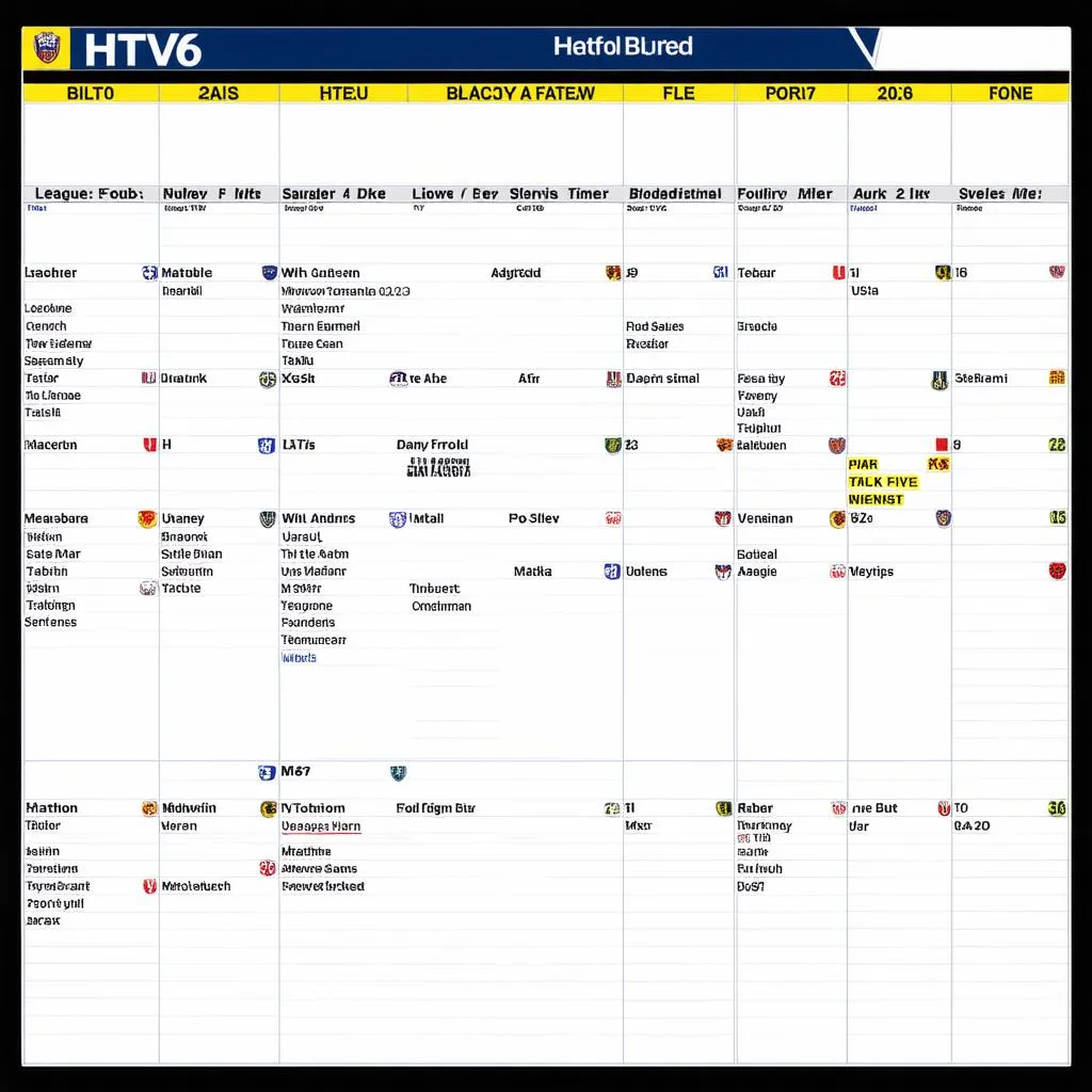 Lịch Thi Đấu Bóng Đá HTV6