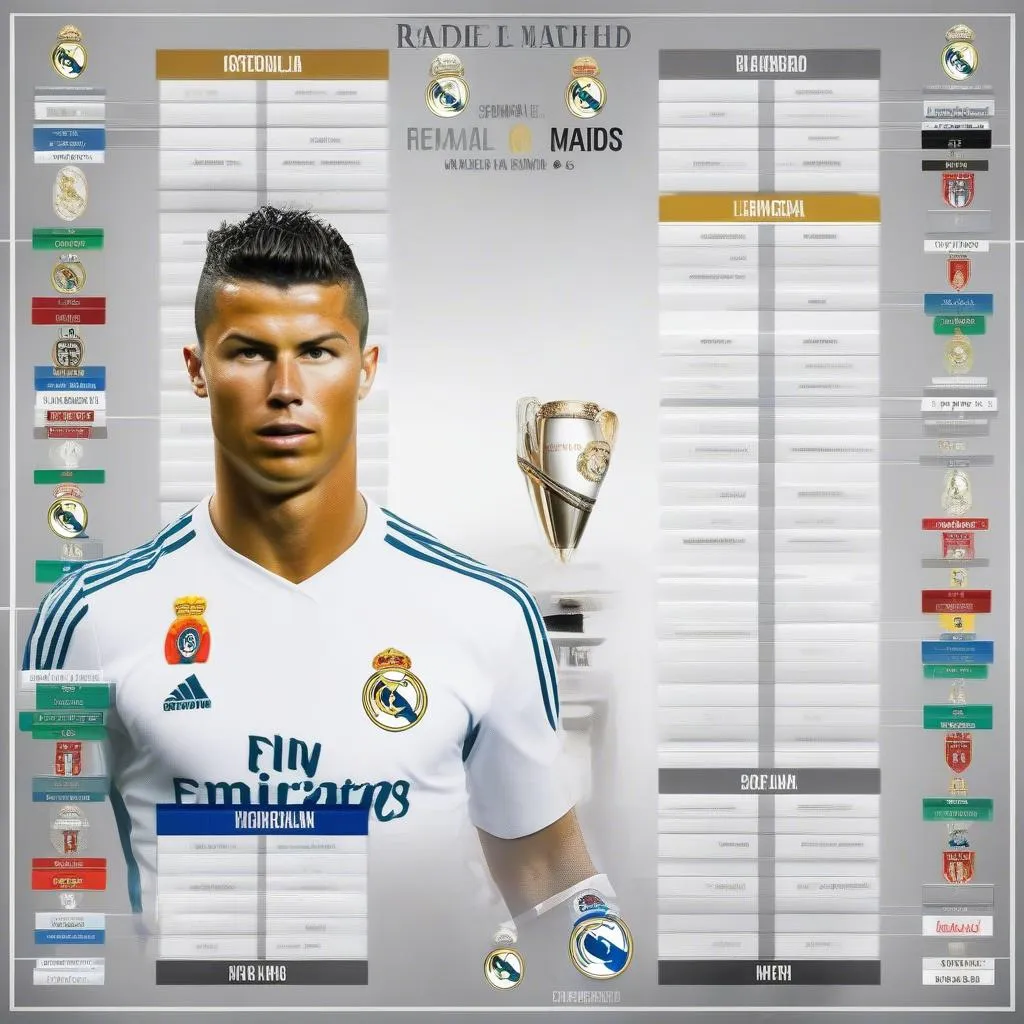 Lịch thi đấu của Real Madrid, Ronaldo và các cầu thủ khác