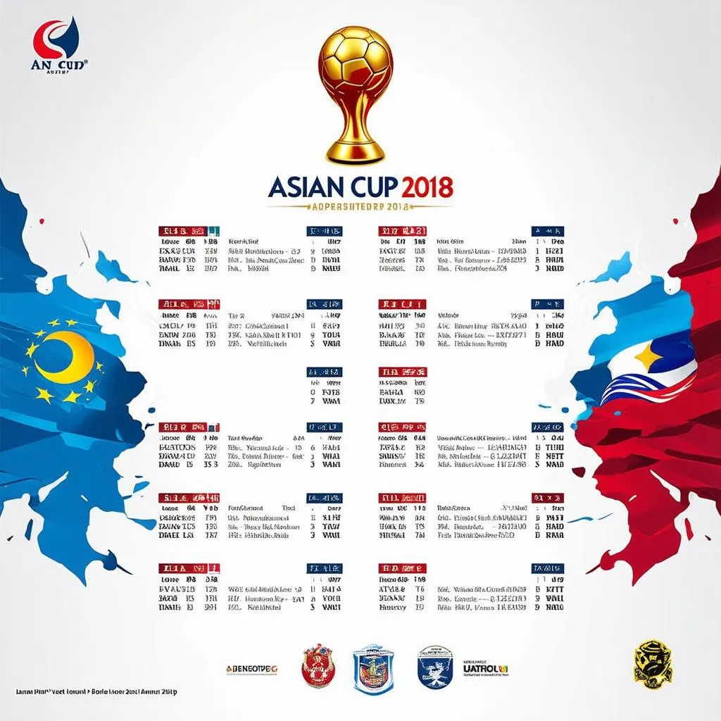 Lịch xem bóng đá Asian Cup 2018