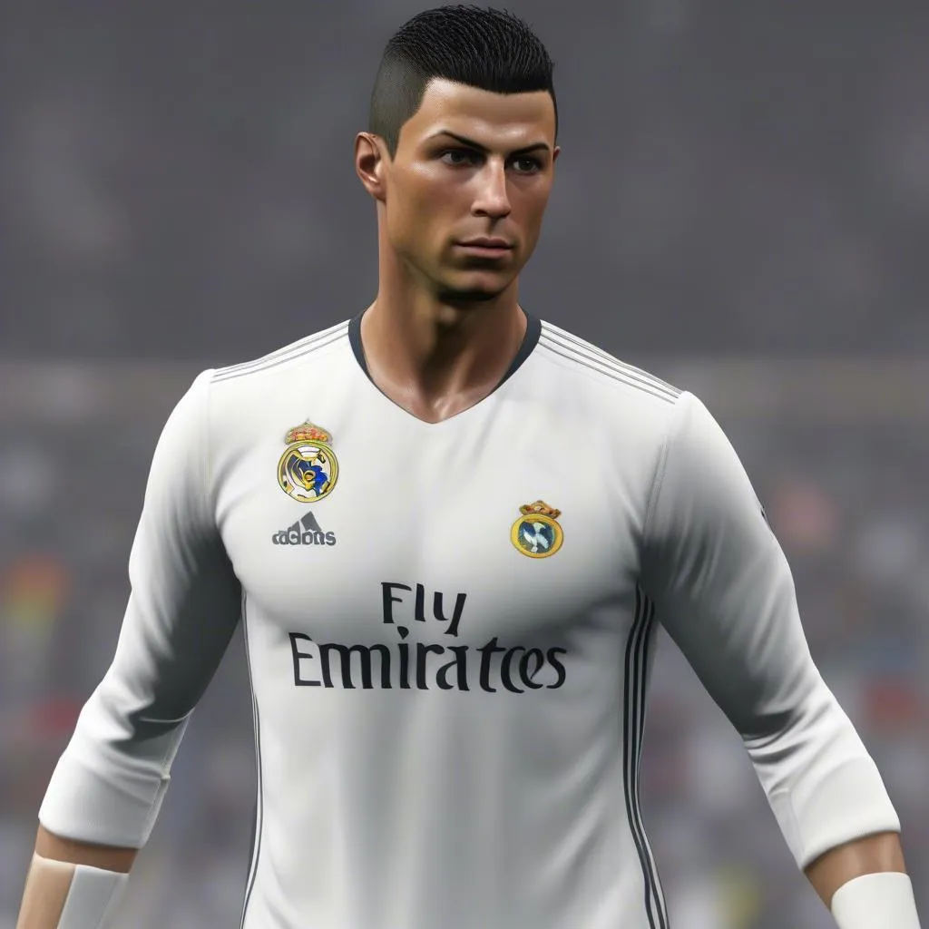 Cristiano Ronaldo's face in PES 2017 - a stunningly realistic depiction of the legend's features