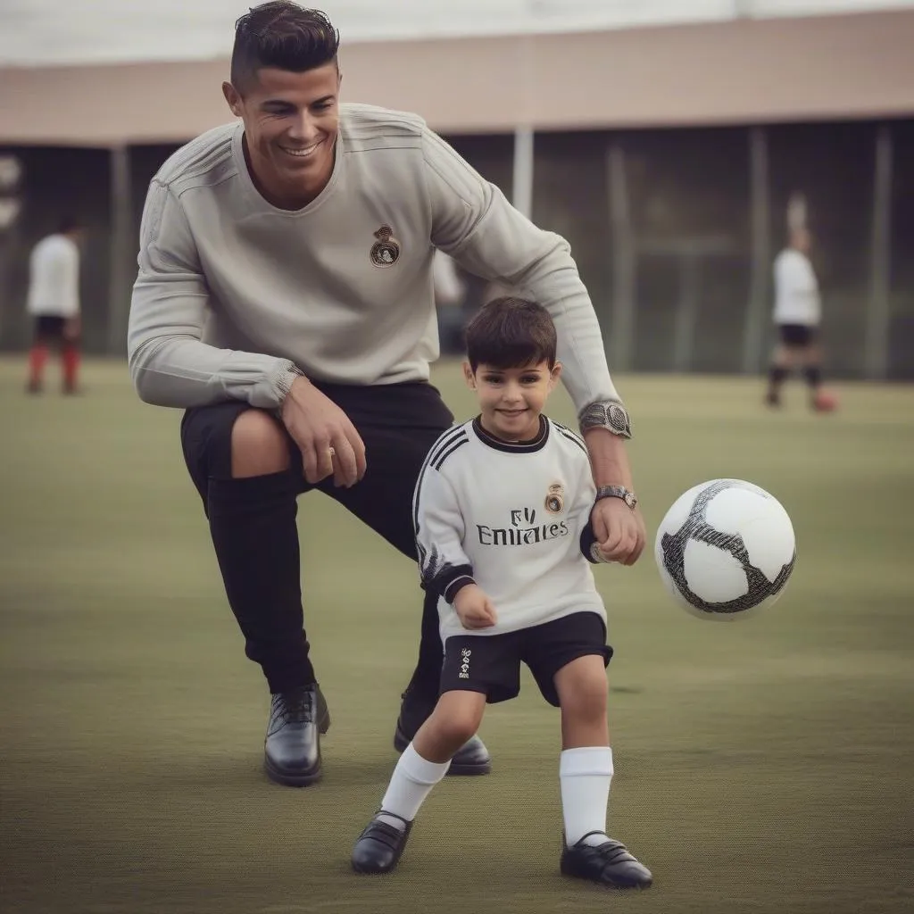 Mateo Ronaldo tập luyện