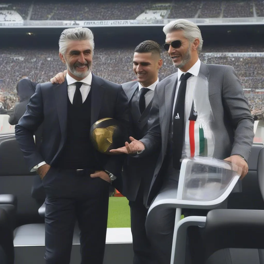 Maurizio Arrivabene và Cristiano Ronaldo trong một trận đấu của Juventus