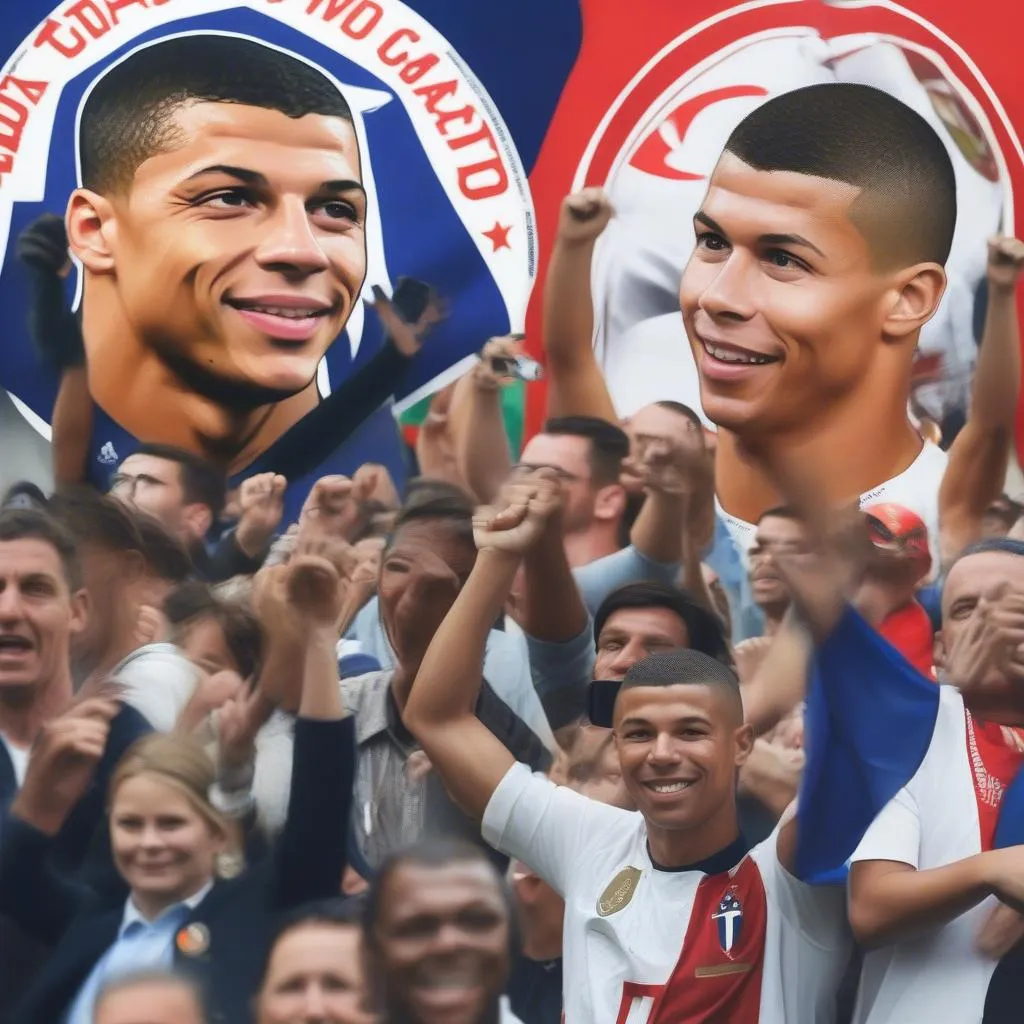 Phản ứng của người hâm mộ về Mbappe và Ronaldo