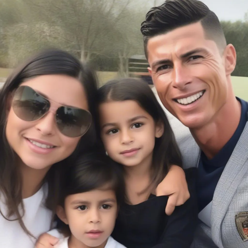 Hình ảnh Georgina Rodríguez và Cristiano Ronaldo cùng các con