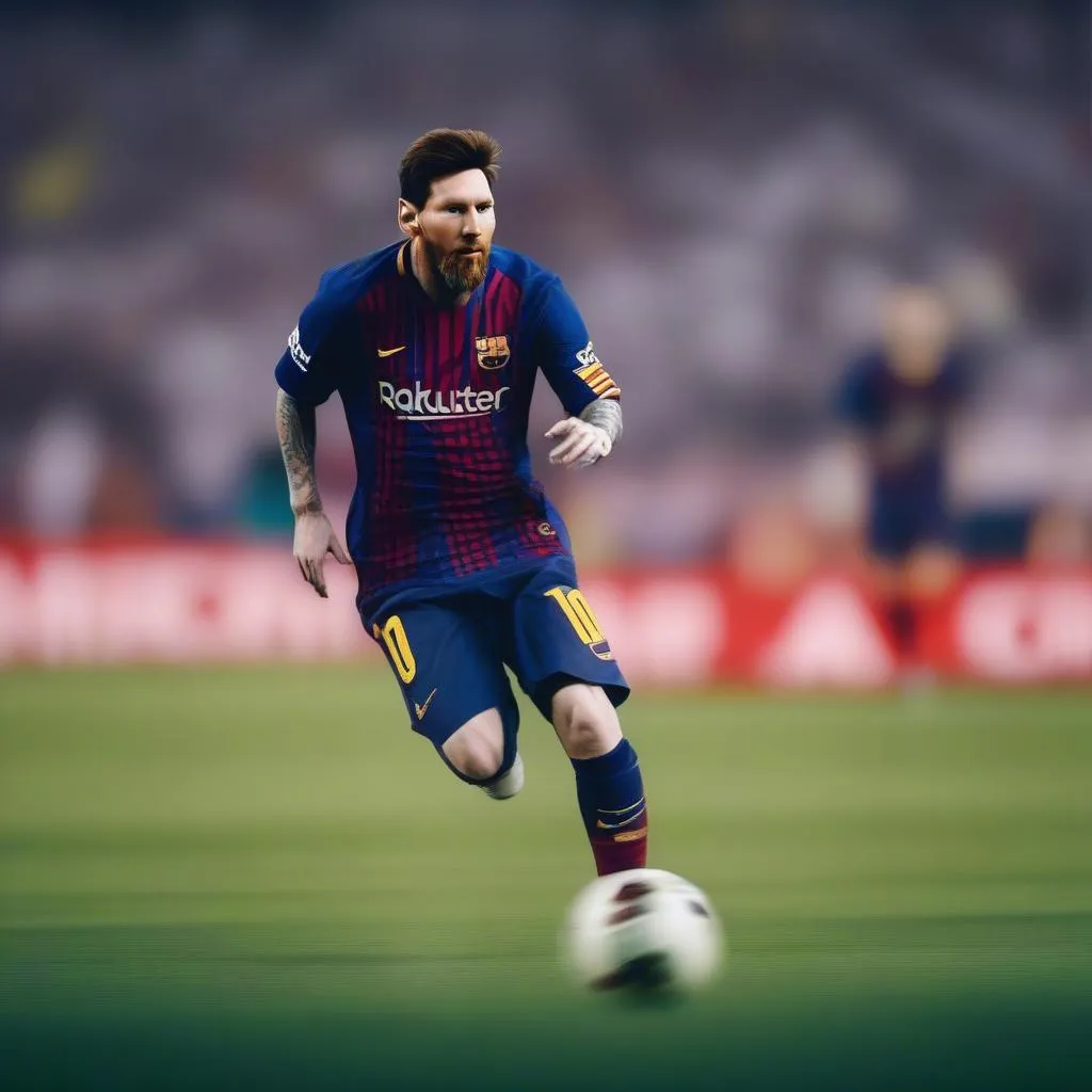 Messi demonstrates his incredible ball control and dribbling skills