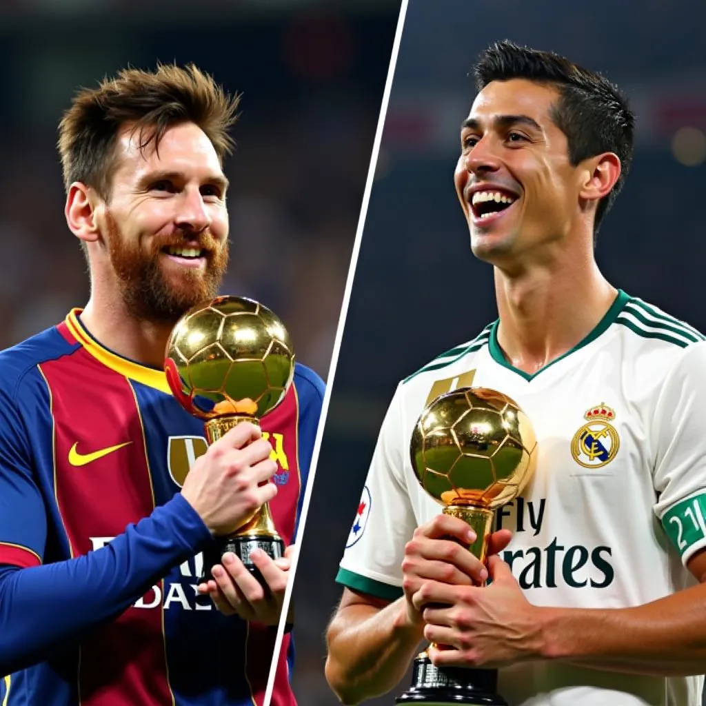 Messi và Ronaldo cùng nhận Quả Bóng Vàng