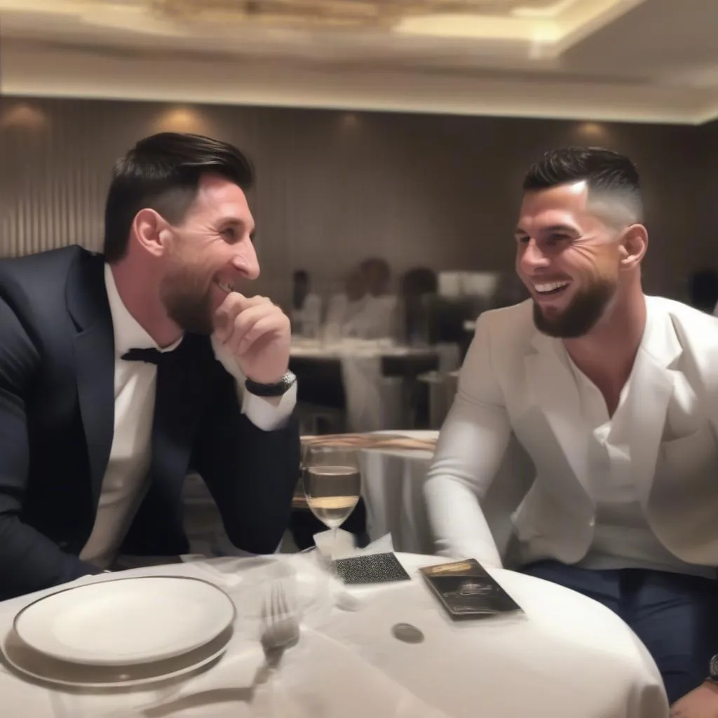 Hình ảnh giả mạo về bữa tối của Messi và Ronaldo tại Dubai