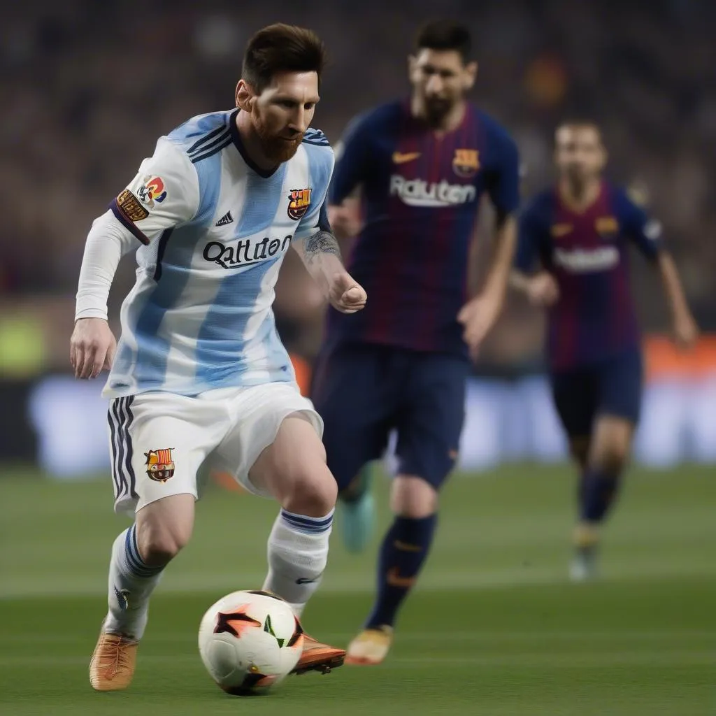 Lionel Messi trong một trận đấu với Barcelona