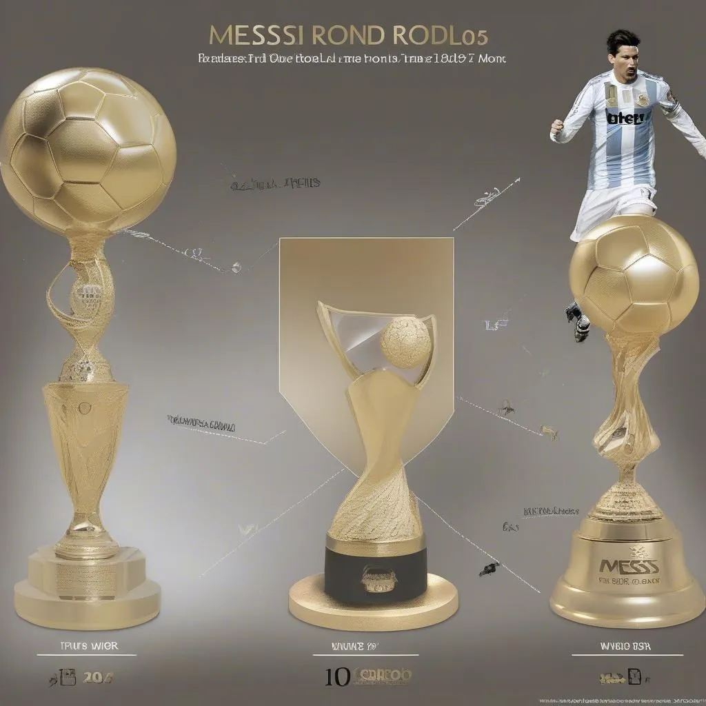 So sánh số lần đoạt Quả bóng vàng của Messi và Ronaldo