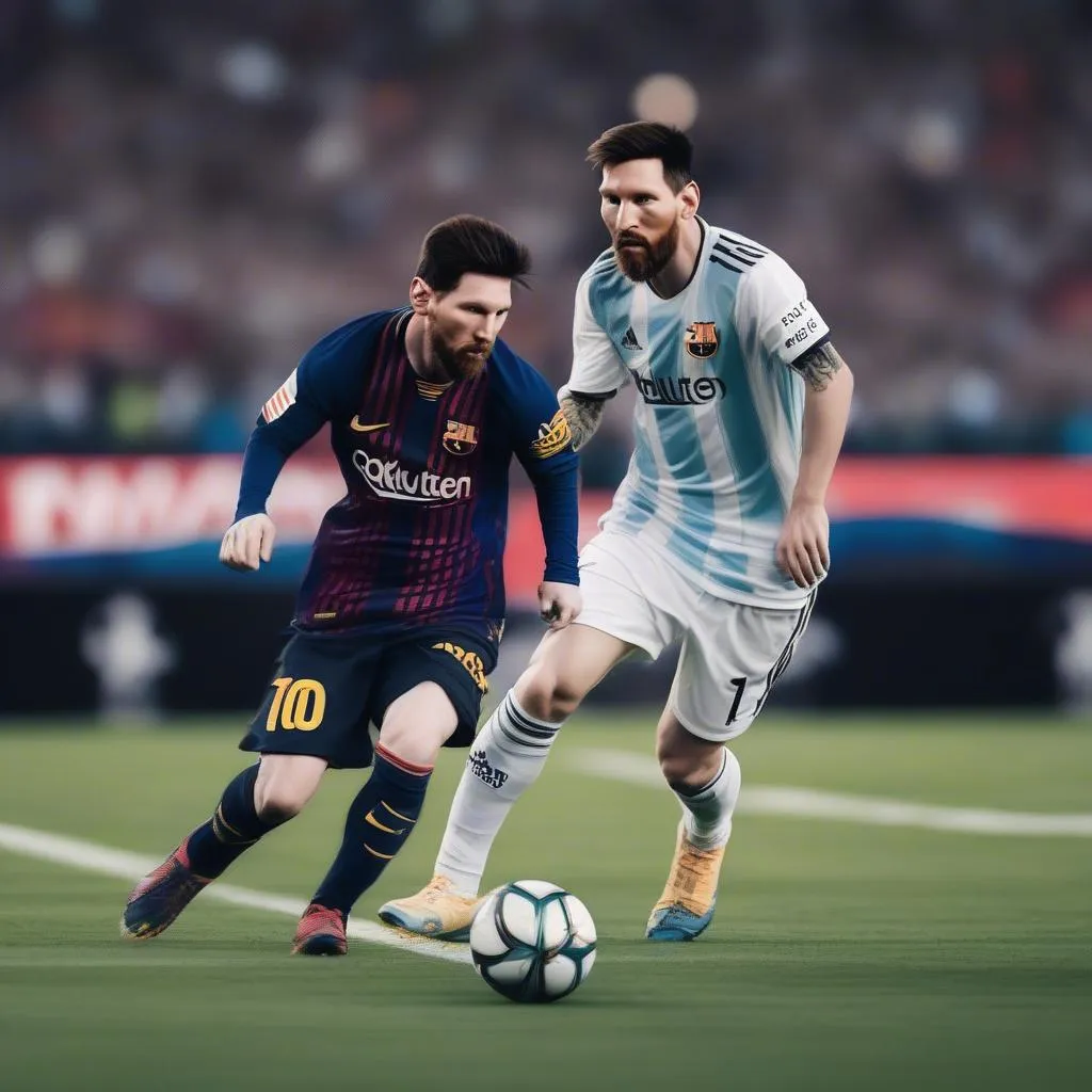 Lionel Messi, cầu thủ tài năng bậc nhất thế giới, với kỹ thuật rê bóng điêu luyện