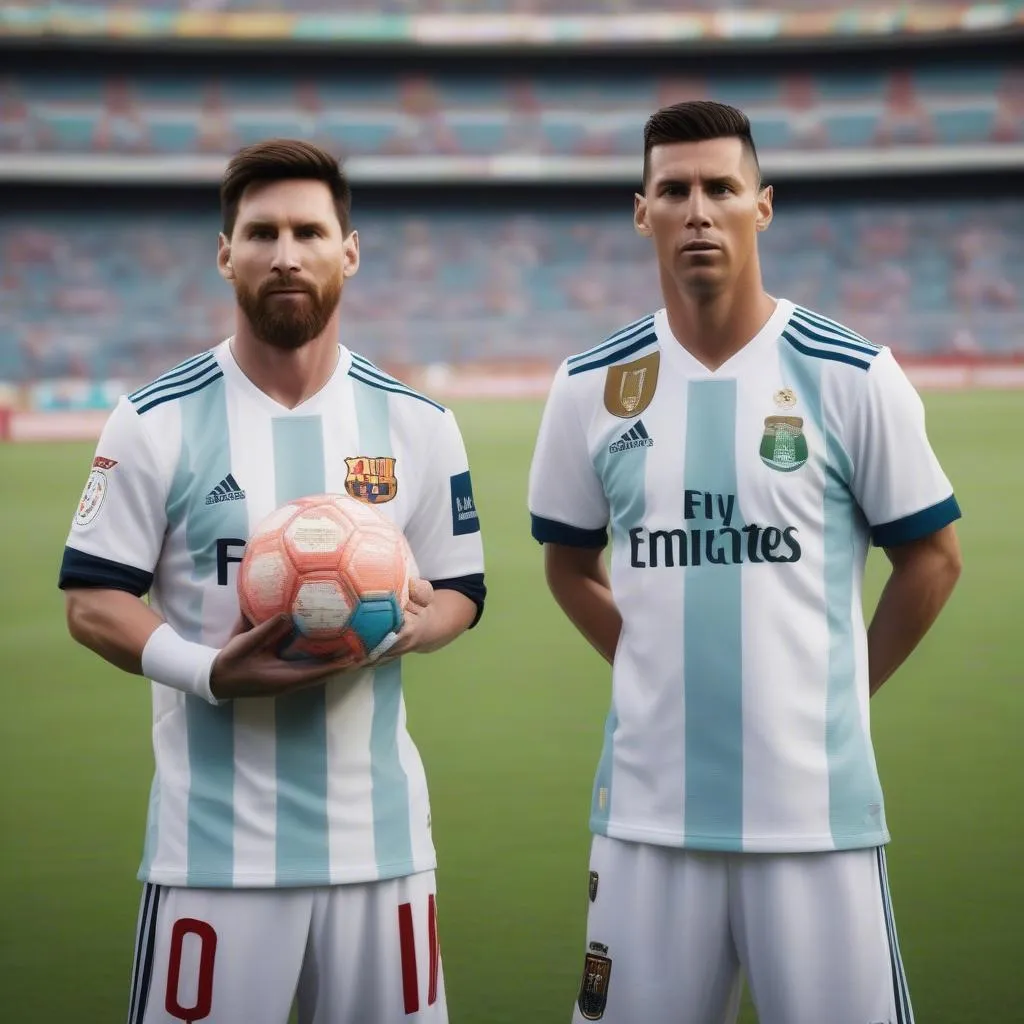 Messi và Ronaldo cùng pose hình