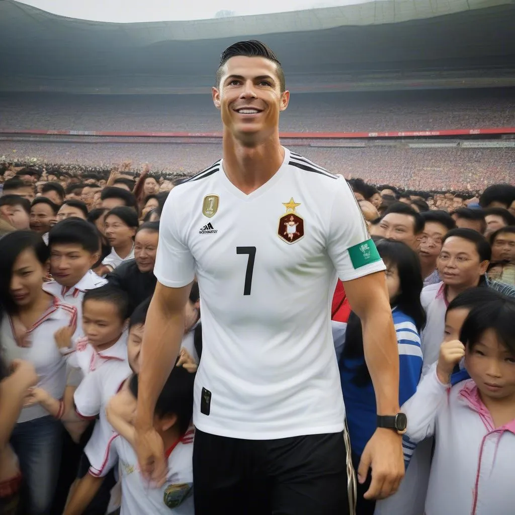 Cristiano Ronaldo, huyền thoại bóng đá với danh hiệu &quot;Mo Ronaldo WB&quot;, được yêu mến bởi người hâm mộ bóng đá Việt Nam