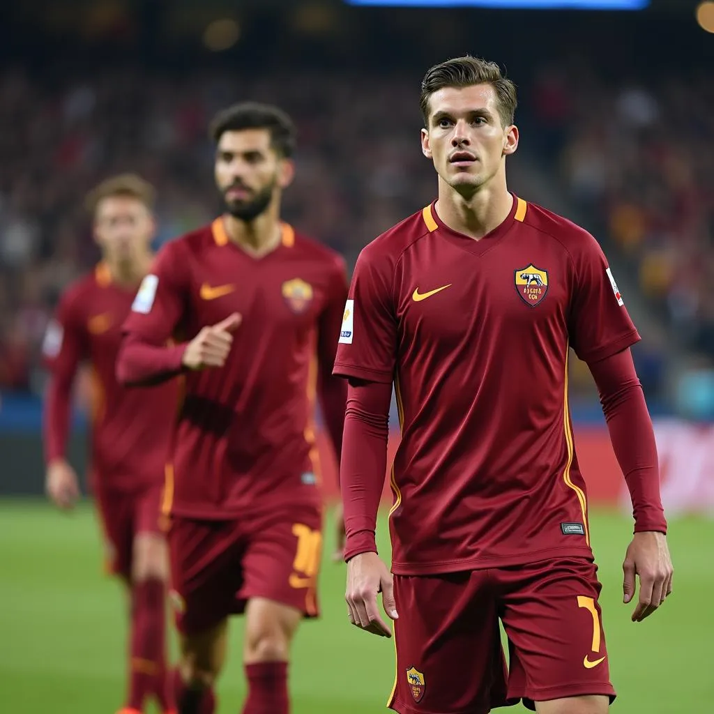 Cầu thủ AS Roma trong trang phục thi đấu Nike