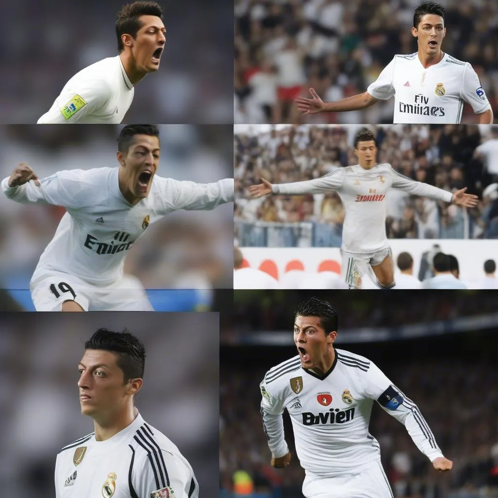 Hình ảnh so sánh sự nghiệp của Özil và Ronaldo