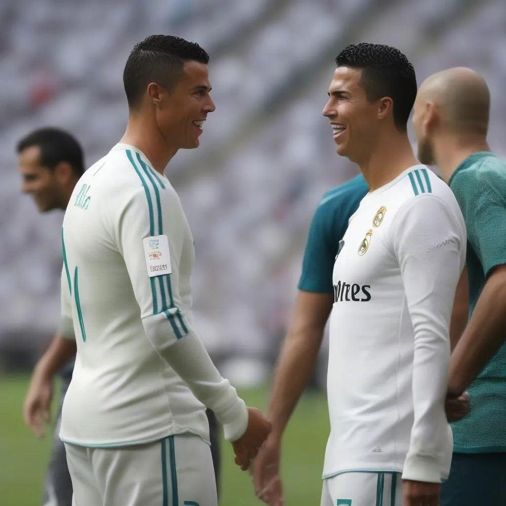 Ảnh minh họa Perez và Ronaldo "troll" nhau