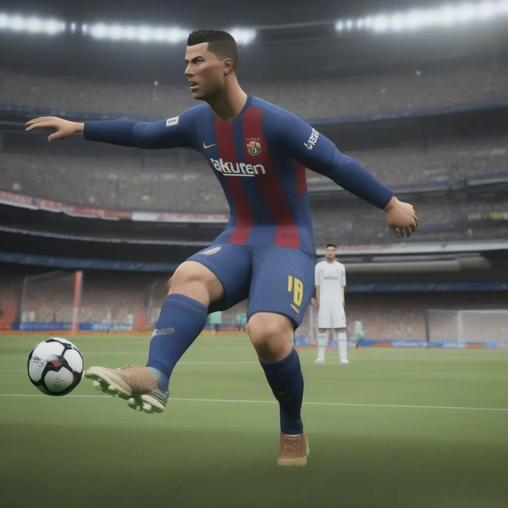 Ronaldo ghi bàn trong PES 2018