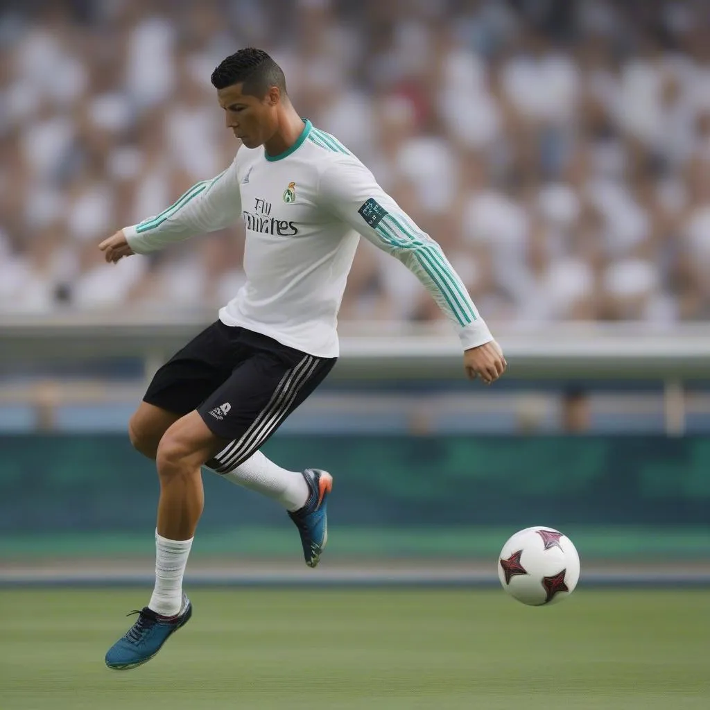 Ronaldo tập luyện kỹ thuật qua người