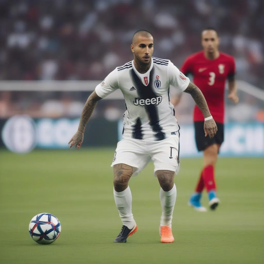 Ricardo Quaresma đi bóng qua hậu vệ