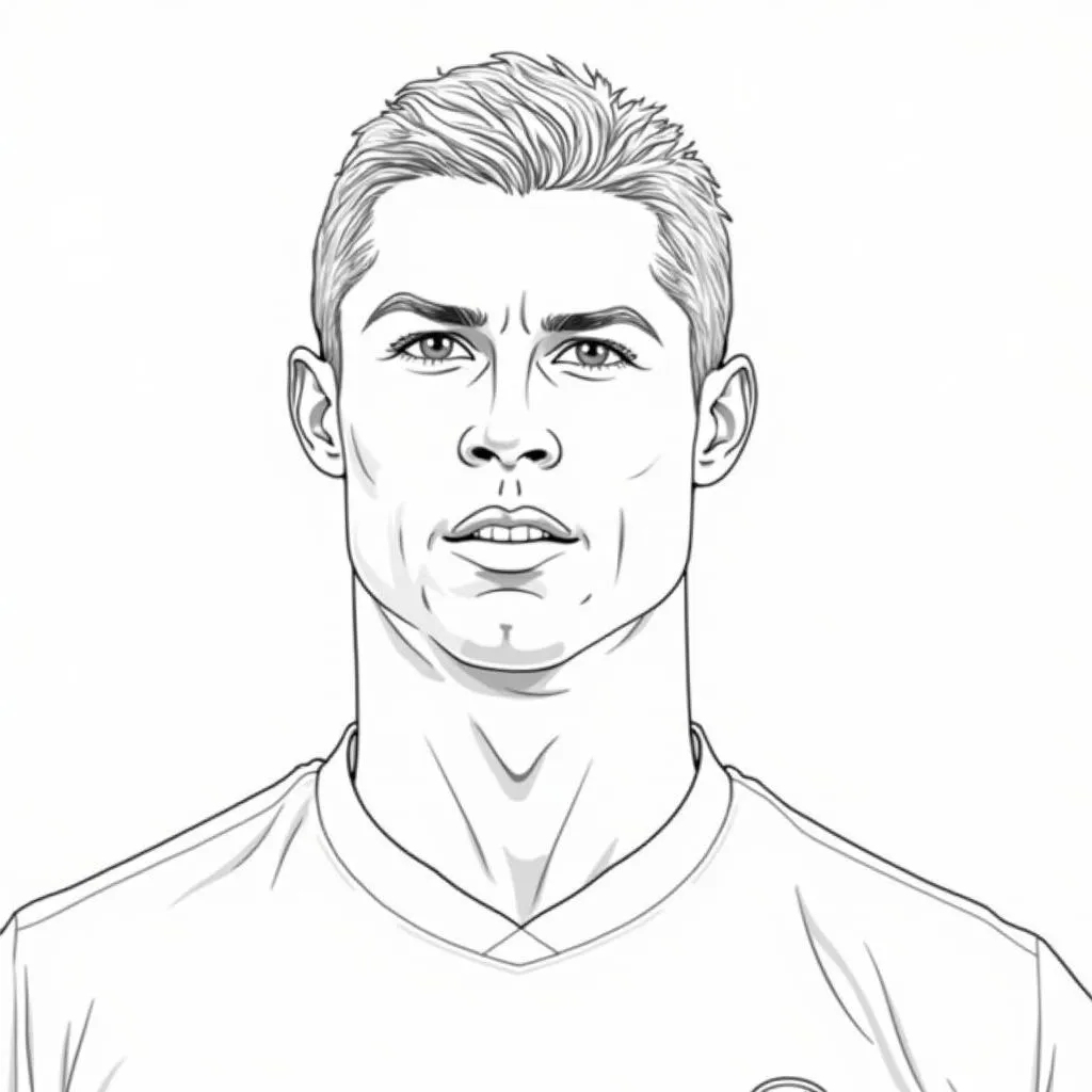 Realistic Ronaldo Coloring Page for Adults