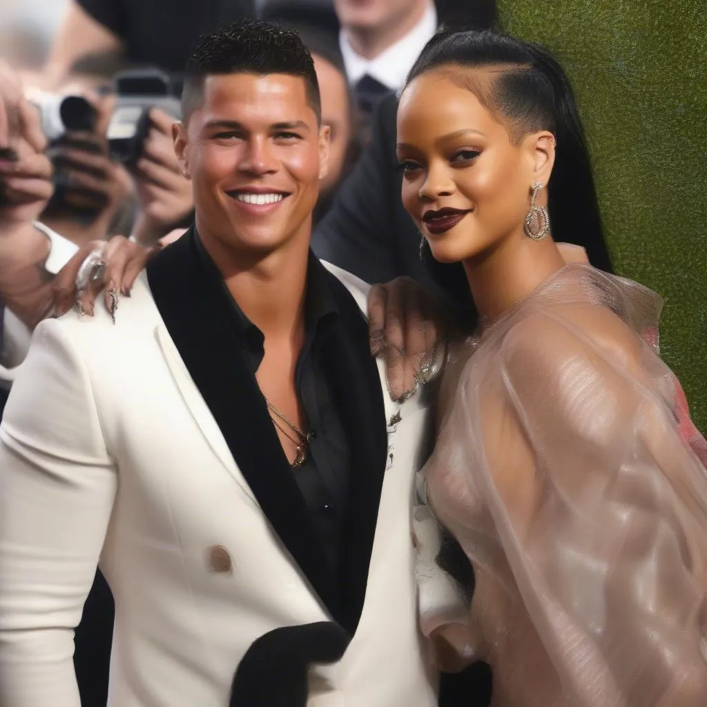 Rihanna và Ronaldo chụp ảnh chung tại sự kiện