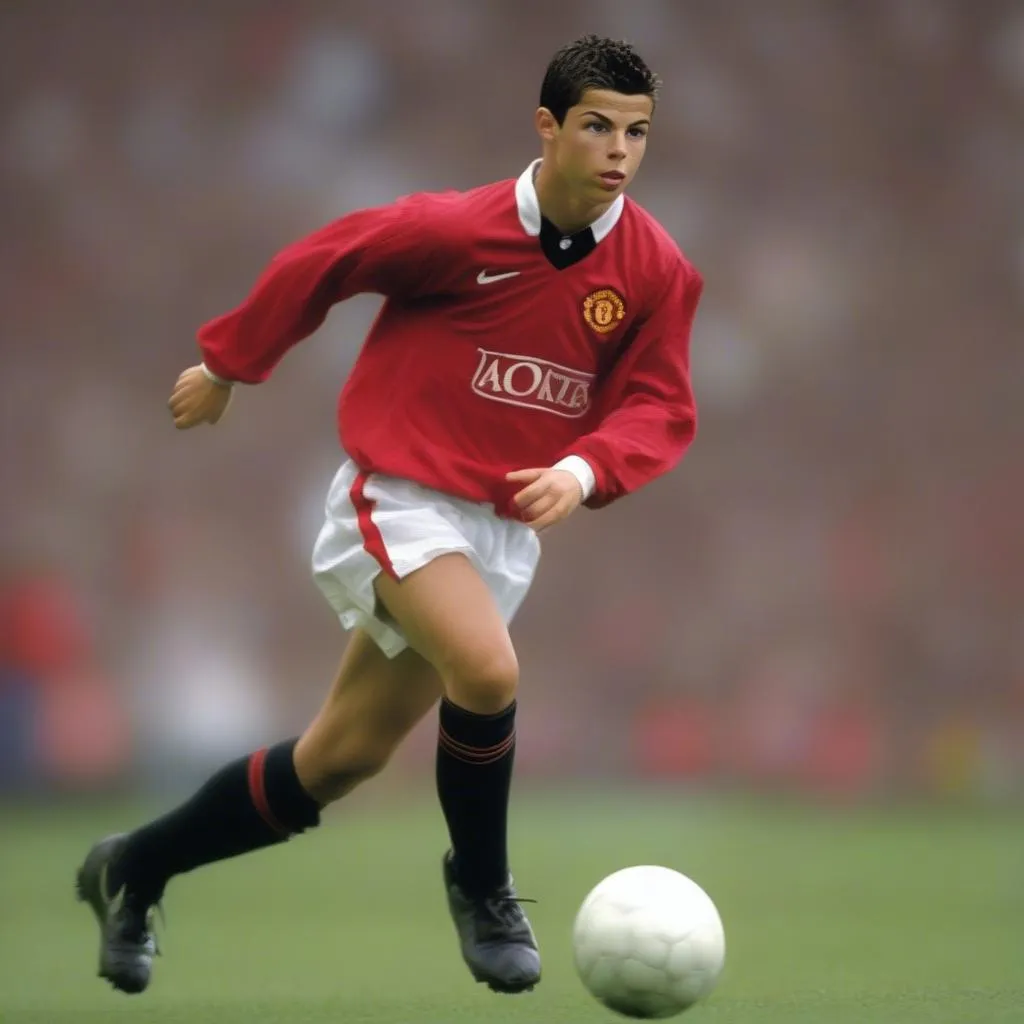 Cristiano Ronaldo 15 tuổi gia nhập Manchester United