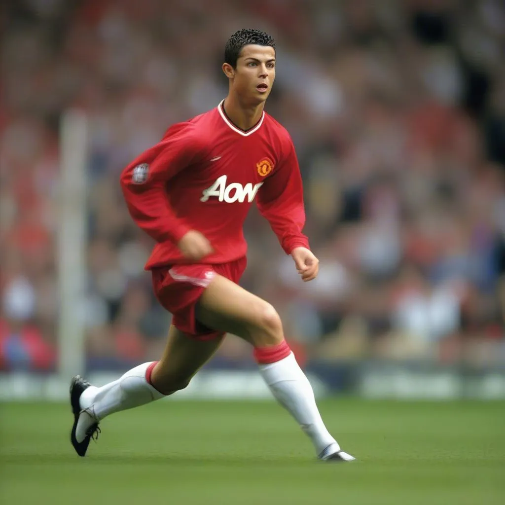 Ronaldo ra mắt Manchester United vào năm 2003