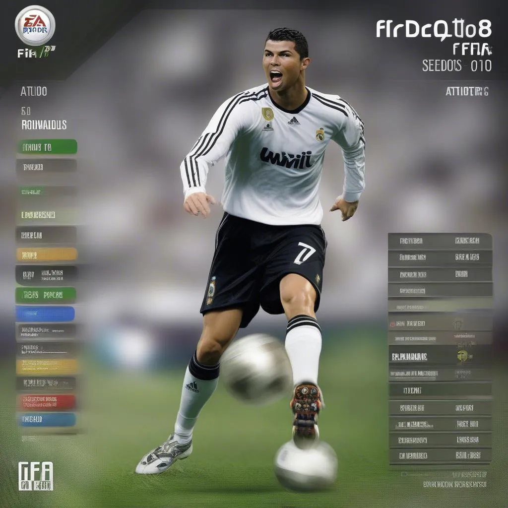 Ronaldo 2008 FIFA Rating card - Hiển thị điểm đánh giá của Ronaldo trong FIFA 08